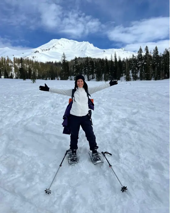 Dani Ferrari na neve do Monte Shasta