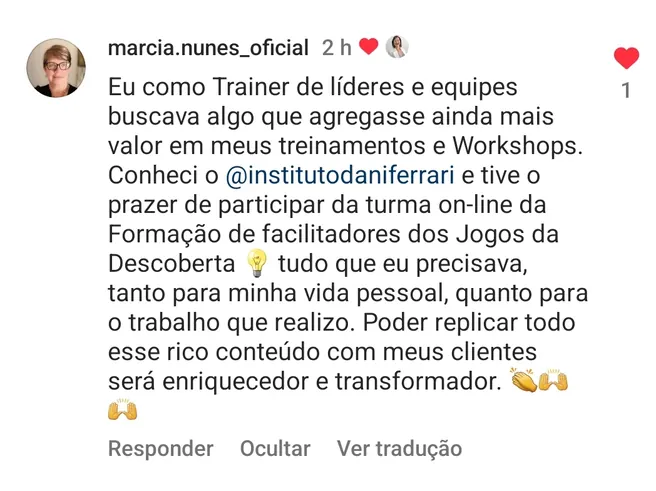 Depoimento de trainer de líderes sobre a formação on-line