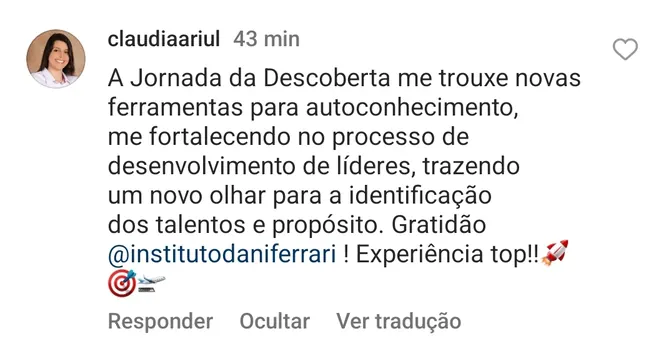 Depoimento sobre a Jornada da Descoberta